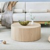 FONTOI Cylindrical Coffee Tables with Anti-slip Feet for Small Spaces Living Room Bedroom Balcony Office Side Table, Brown, 27.5"*12"*27.5" - 2 of 4
