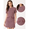 INSPIRE CHIC Women's Work Short Sleeve Vintage Houndstooth Pencil Sheath Dress - 2 of 4