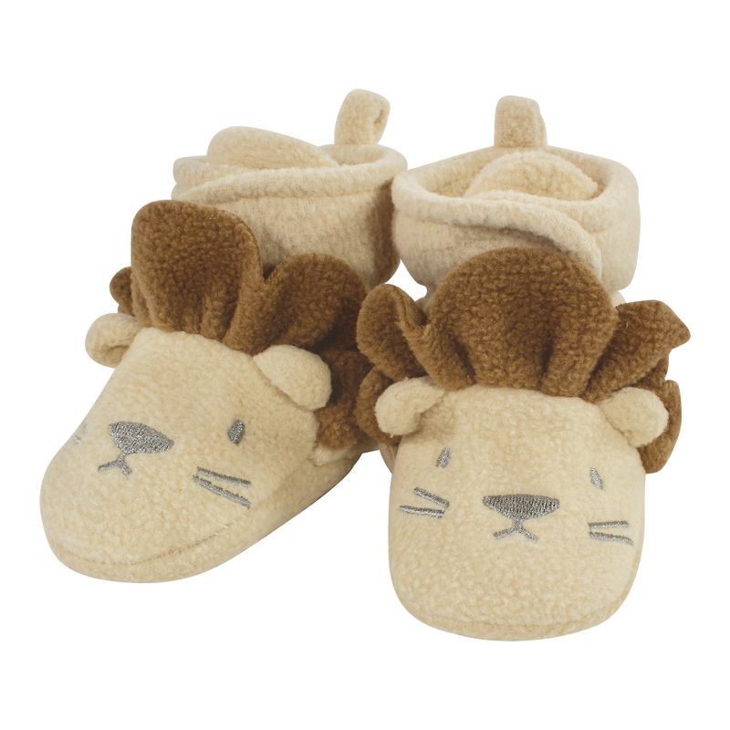Hudson Baby Infant Boy Cozy Fleece Booties, Lion Tiger, 0-6 Months, 4 of 6