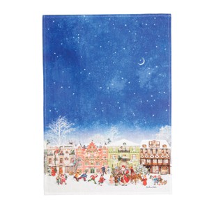 C&F Home Vintage Houses With Santa Printed Flour Sack Cloth Christmas XMAS Kitchen Towel - 1 of 4