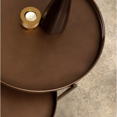 Ulani Bronze Nesting Round Metal Tables Set of 2