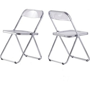 InterSpaceLiving Kasper Flex Luxury Modern Folding Chair Acrylic Lucite 2 Pk - 1 of 3