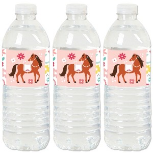 Big Dot of Happiness Run Wild Horses - Pony Birthday Party Water Bottle Sticker Labels - Set of 20 - 1 of 4