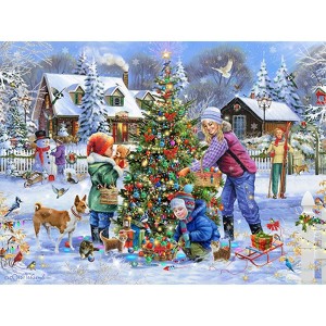 Sunsout Dressing the Tree 1000 pc   Jigsaw Puzzle 61948 - 1 of 4