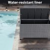 Garvee Large Deck Box Waterproof PE Rattan Outdoor Storage Box with Handles and Wheels, Storage Bin for Garden, Balcony, Porch, Pool, Yard - 3 of 4