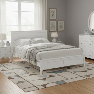 Merax Sleek Pine Wood Frame with Tapered Legs and Sturdy Slats Support - 1 of 4