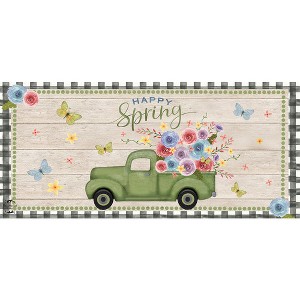 Briarwood Lane Happy Spring Pickup Truck Mini Mat 22x10 Indoor Outdoor For Spring Doormat - 1 of 2