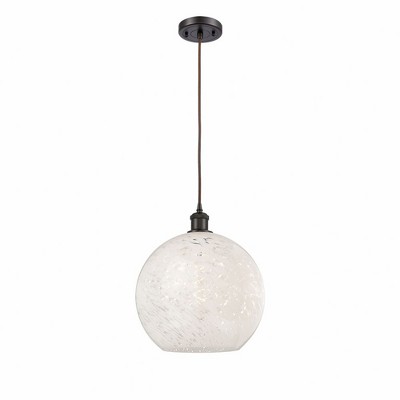White Mouchette - 1 Light Cord Hung Pendant In Modern Style-13.5 Inches Tall and 12 Inches Wide