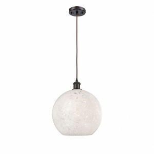 White Mouchette - 1 Light Cord Hung Pendant In Modern Style-13.5 Inches Tall and 12 Inches Wide - 1 of 1