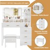 Vanity Desk, Makeup Vanity Desk with Mirror & 9 LED Light Bulbs - 3 of 4