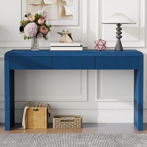 Bella Depot 55.1''W Rustic Console Table with Fluted Drawers for Living Room, Hallway - 1 of 4