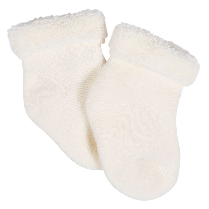 Gerber Baby Girls' 12-Pack Terry Wiggle Proof® Socks Golden Floral, 2 of 10