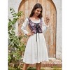 KOJOOIN Women's Floral Corset Tops Vintage Renaissance Lace Up Drawstring Crop Top Bustiter - 3 of 4