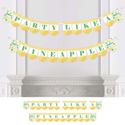 Big Dot of Happiness Tropical Pineapple - Summer Party Bunting Banner - Party Decorations - Party Like A Pineapple