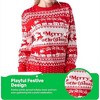 Joyfy Christmas Sweater, Red Family Matching Christmas Ugly Sweater, Cute Long Sleeve Knit Pullover - 3 of 4