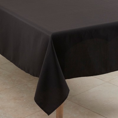 Saro Lifestyle Solid Color Everyday Tablecloth, Black, 72