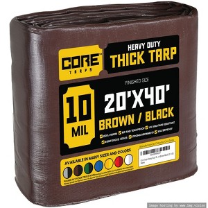 Core Tarps Heavy Duty 10 Mil Tarp Cover, UV Resistant, Rip Proof for Roof, Camping, Patio, Pool, Boat - 1 of 4