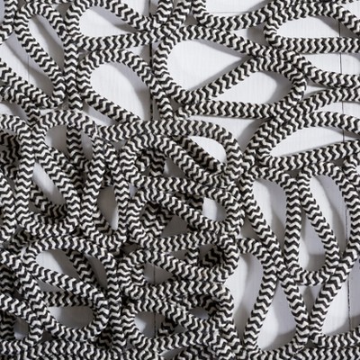 Hand-Knotted Black Synthetic Rectangular 4' x 6' Rug