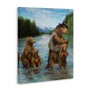 Stupell Industries Brown Grizzly Bear Family Fishing Mountain Lake Landscape Canvas Wall Art - 3 of 4