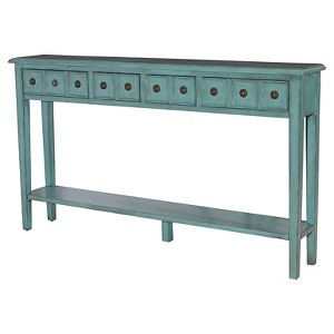 Calinda Long Console Table Teal - Powell Company, Blue