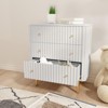 Hotraffy Modern 3 Drawer Dresser for Bedroom - Wood Storage Cabinet with Fluted Texture, Spacious Chest of Drawers Organizer for Closet,Hallway. - 3 of 3