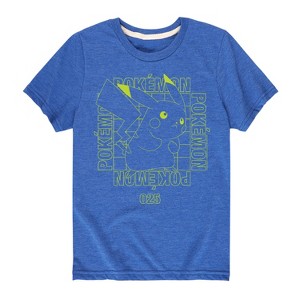 Boys' - Pokémon - Pikachu Battle Mode Neon Short Sleeve Graphic T-Shirt - 1 of 4