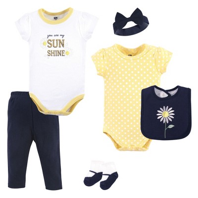 Hudson Baby Infant Girl Cotton Layette Set, Daisy