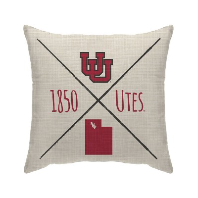 NCAA Utah Utes Cross Arrow Decorative Throw Pillow