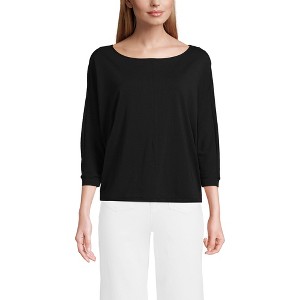Lands' End Women's Lightweight Jersey Boatneck Dolman Sleeve Top - 1 of 3