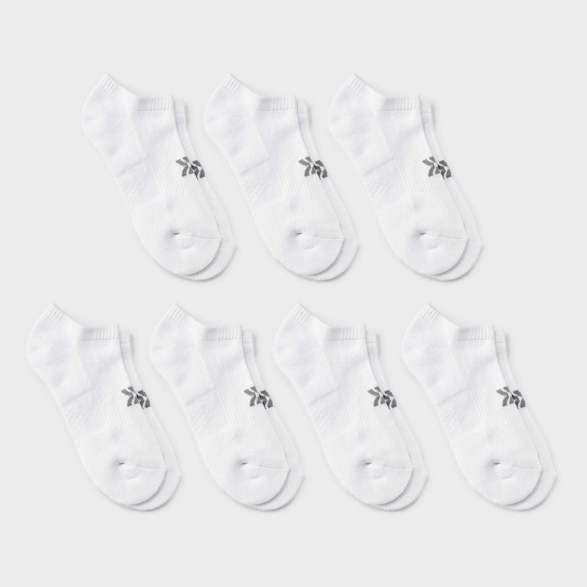 Women's Cushioned 6+1pk No Show Athletic Socks - All In Motion™ White - 4-10