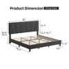 Twin Size Bed Frame with Headboard Adjustable, Linen Upholstered Twin Platform Bed with Headboard - 2 of 4