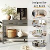 Sapphtopaz 59" Farmhouse Console Table with 3 Drawers & Iron Handles Entryway Table with Bottom Open Shelf Couch Table for Living Room, Hallway - 4 of 4