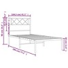 vidaXL Classic White Metal Bed Frame - Robust Steel Construction with Integrated Headboard - 4 of 4