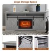 Parrot Uncle 68 in. Freestanding Media Console Electric Fireplace TV Stand in Light Gray - 3 of 4