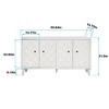 Modern Wooden Sideboard With 4 Doors, Buffet Server Cabinet With Adjustable Shelves And Square Metal Handles For Living Room, White Wash - 3 of 4
