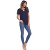 Women's Keyhole Neck Cutout Short Sleeve Top - White Mark - 4 of 4