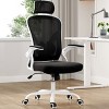 CAVINAS Mesh Office Chair with Flip-Up Arms,Adjustable Headrest&Lumbar Support,Ergonomic Computer Chair,Rolling Desk Chairs,350lbs Capacity - 2 of 4