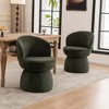 YOUNIKE Swivel Makeup Vanity Chair Boucle Fabric Barrel Accent Chair Upholstered Dining Chair 22" Wide Sofa Chair for Dressing Nook - 2 of 4