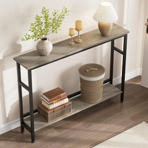 Slim Sofa Table, 2 Tier Narrow Console Table with Adjustable Shelf, Space-Saving Behind Couch Table for Living Room, Entryway, Hallway - 1 of 4