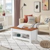 Yaheetech Lift Top Coffee Table with Storage & 2 Open Shelves for Living Room, Reception Room, Office - 3 of 4