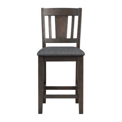 Gray Upholstered Wood Counter Height Side Chair Set