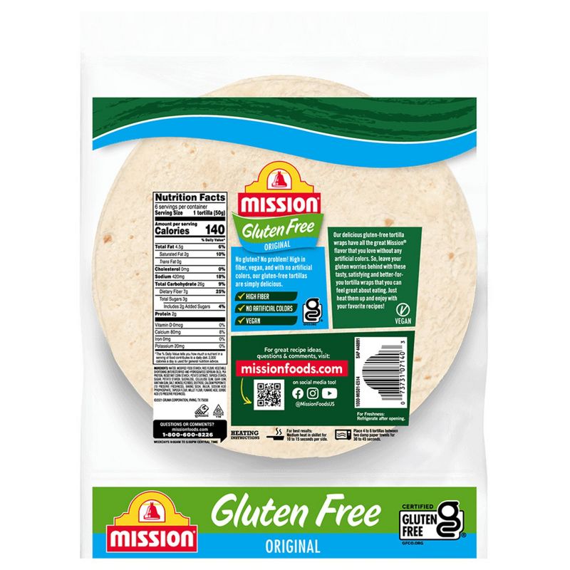 Mission Taco Size Gluten Free Tortillas - 10.5oz/6ct, 3 of 11