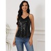 Clearlove Womens Sequin Tank Tops V Neck Sleeveless Camisole Sequin Sparkle Summer Casual Fashion Shirts - 3 of 4