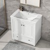 30" Bathroom Vanity with Sink, Doors, and Drawers, White - ModernLuxe - 2 of 4