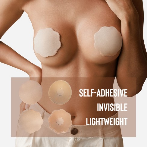 Risque Adhesive Bra, Includes 1 Free Pair of Reusable Nipple Covers, Size B