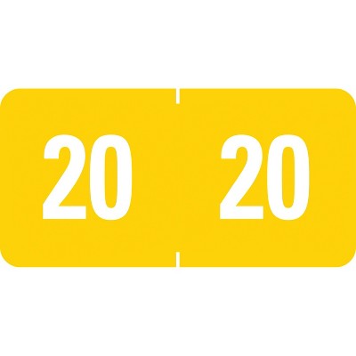 Smead Year Labels ETS20 Color-coded 1"x1/2" 250/PK YW 67920