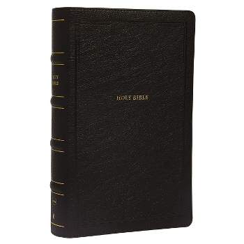 Nkjv, Reference Bible, Personal Size Large Print, Leathersoft, Black, Red Letter Edition, Comfort Print - by  Thomas Nelson (Leather Bound)