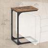 FONTOI C-Shaped End Table, Small Side Table for Couch, Sofa Table with Metal Frame for Living Room, Bedroom, Bedside, Brown, 19.7"*13.8"*23.8" - 3 of 4