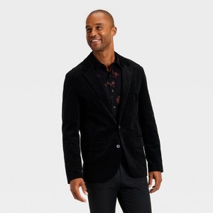 Men's Velvet Sports Blazer - Goodfellow & Co™ Black - 1 of 3