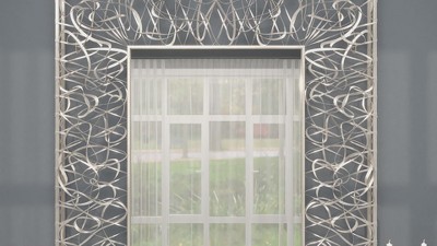 Silver Rectangular Full Length Iron Wall Mirror